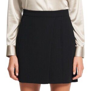 Theory Black Staple Wrap Mini Skirt 6 EUC